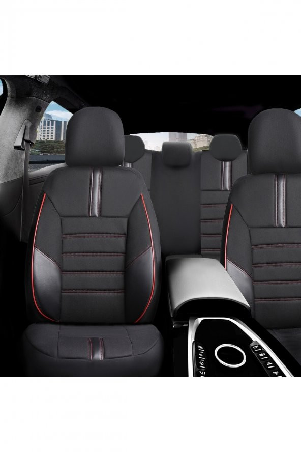 Z&C MAXTECH  Hyundai I10 Deri Detaylı Özel Tasarım Oto Koltuk Kılıfı Seti Star - Resim 2