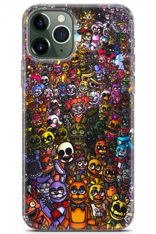 Apple iPhone 11 Pro Max Uyumlu Kılıf Opus 19 Five Nights at Freddys Tam Koruma Kılıf Rainbow