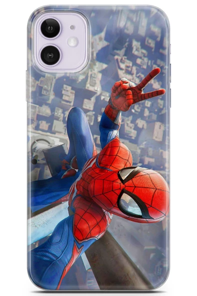 Apple iPhone 11 Uyumlu Kılıf Opus 21 Spiderman Tablo Darbe Önleyici Kapak Sunset