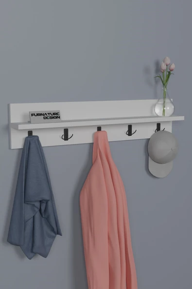 Portmanto Duvar Askılığı Antre Hol Askılık Beyaz