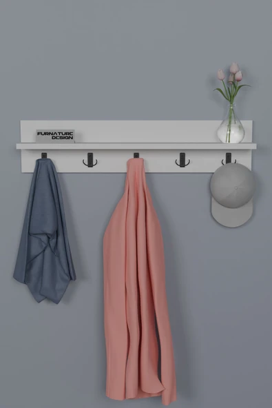 Portmanto Duvar Askılığı Antre Hol Askılık Beyaz - 2