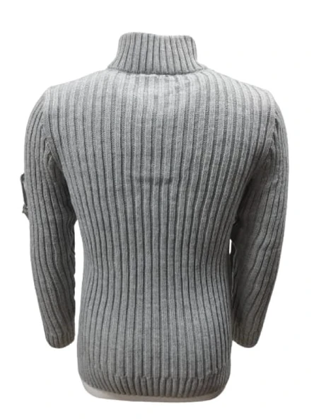 Ce-Ce C3179 Erkek Regular Fit Pamuklu Yarım Fermuarlı Dik Yaka Kazak Erkek - Resim 9