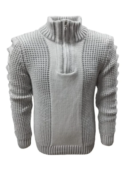 Ce-Ce C3179 Erkek Regular Fit Pamuklu Yarım Fermuarlı Dik Yaka Kazak Erkek ürün görseli