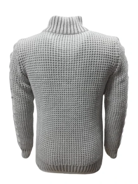 Ce-Ce C3179 Erkek Regular Fit Pamuklu Yarım Fermuarlı Dik Yaka Kazak Erkek - Resim 3