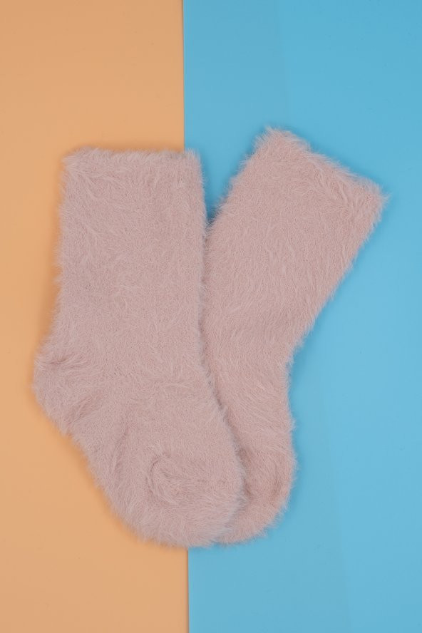 Tekstil Angora Iplik Çocuk Soket Çorap Tavşan Yünü Çorap Saf Renk Sıcak Kış Çorap