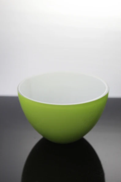 Paşabahçe El İmalatı Kristal Yeşil Beyaz Renkli 6 Lı Cam Kase 460011 - Resim 2