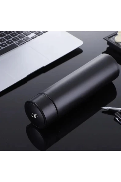 Dereceli Göstergeli 5-10 Saat Sıcak Soğuk Tutma Özelliğine Sahip Fitreli Süzgeçli 500 ML Termos Mug - 4