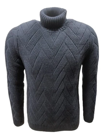 Ce-Ce C1033 Erkek Regular Fit Desenli Tam Balıkçı Boğazlı Kazak - 3