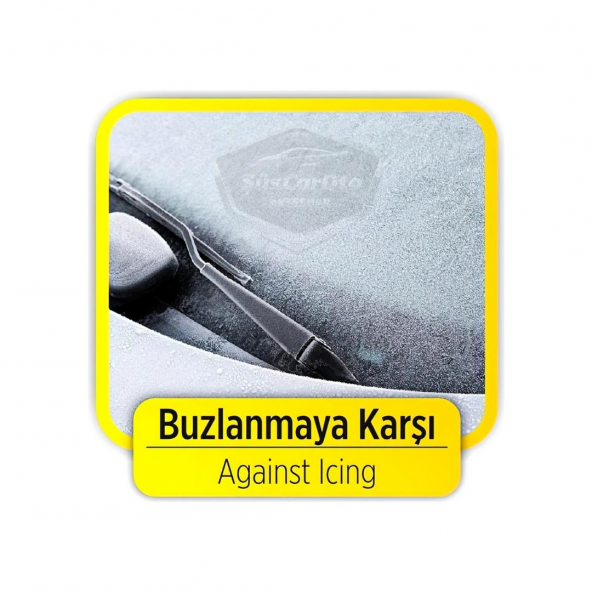 4 Mevsim Oto Ön Cam Brandası Araç Camı Buzlanma Önleyici Ve Koruyucu Branda Cam Üstü Kar Örtüsü Buz Brandası Güneş Önleyici 156 x 90 cm - 4