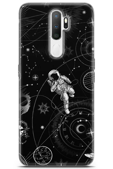 Oppo A5 2020 Uyumlu Kılıf Opus 13 Astronaut on The Moon  Case Kapak Spring - 1