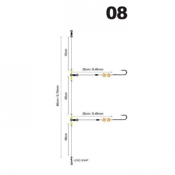 Polyball Fluoro Ghost 2 İğneli Kalkan Avı Yemli Olta Takımı - 3