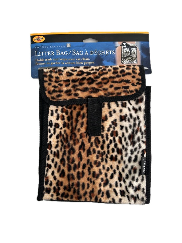 Leopar Desenli Oto Koltuk Arkası Organizer Çanta 21x19x7cm