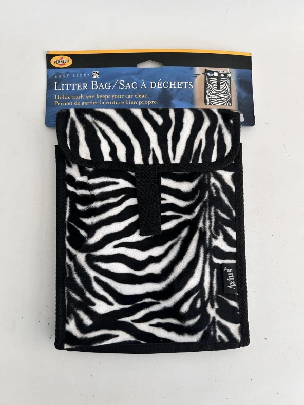Zebra Desenli Oto Koltuk Arkası Organizer Çanta 21x19x7cm - Resim 7