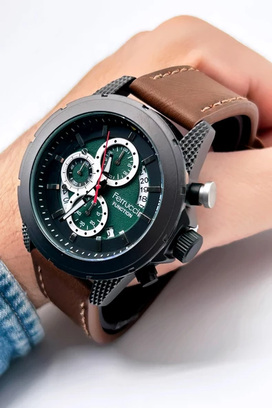 Ferrucci Function FCF.23010.05 Deri Kordon Erkek Kol Saati - Resim 3