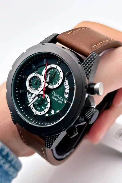 Ferrucci Function FCF.23010.05 Deri Kordon Erkek Kol Saati - Resim 4