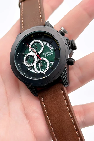 Ferrucci Function FCF.23010.05 Deri Kordon Erkek Kol Saati - Resim 5