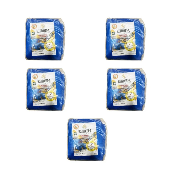 Emek Çadır Kumaşı Branda Tente UV Güneşlik Gölgelik Koruma Yağmur Su Geçirmez - 3x5 Metre - 5 Paket