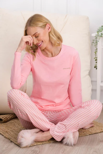 Pierre Cardin 8766 Çizgili Kadın Pijama Takımı - Resim 8