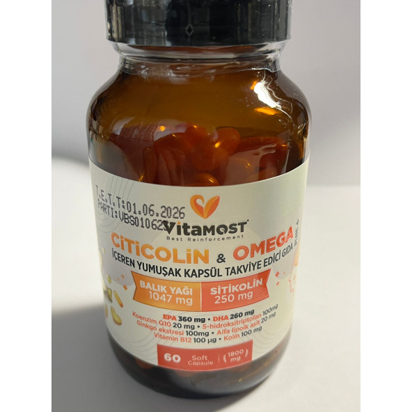 CİTİCOLİN & OMEGA PLUS  60 SOFT JEL KAPSÜL 1800 MG