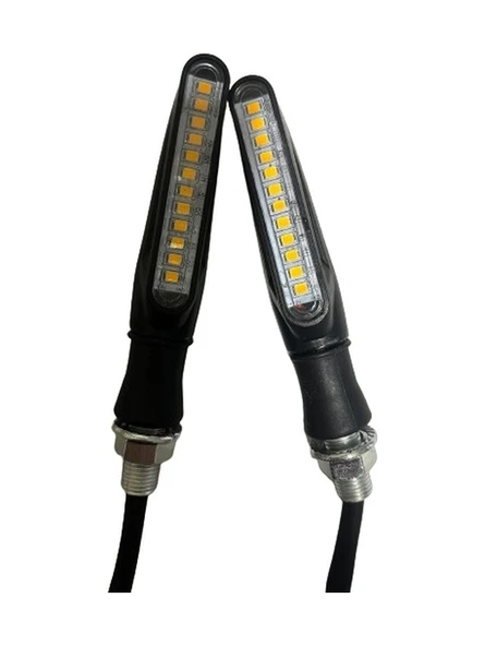 Carub Motosiklet Üniversal Sinyal Lambası12V Kayar Sarı 2'Li - 3