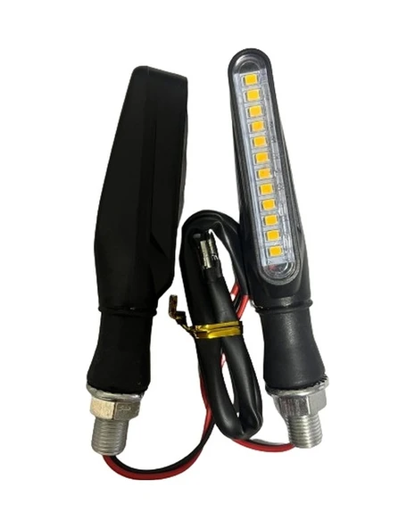 Carub Motosiklet Üniversal Sinyal Lambası12V Kayar Sarı 2'Li - 4