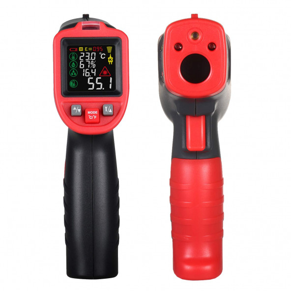 WINTACT WT323E Renkli Ekran Rutubet Küf Analizli Infared Termometre 1050C - Resim 2