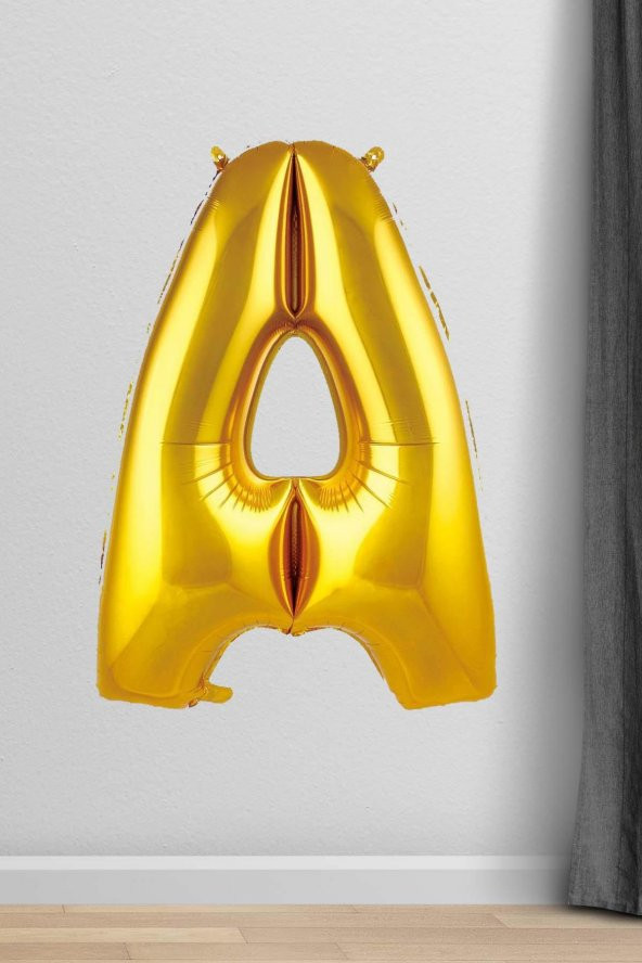 A Harfi Folyo Balon Gold 100 cm 40 inç 1 Metre Altın