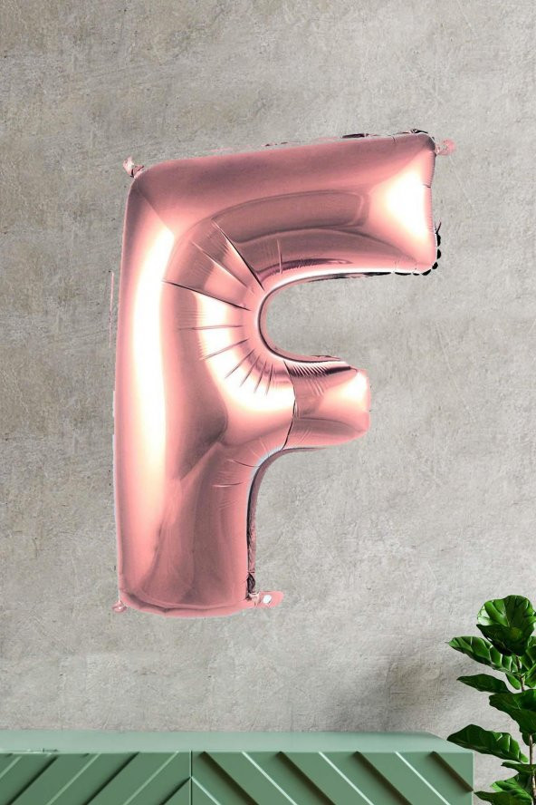 F Harfi Rose Gold Folyo Balon 100 cm 40 inç 1 Metre Baş Harf Balon