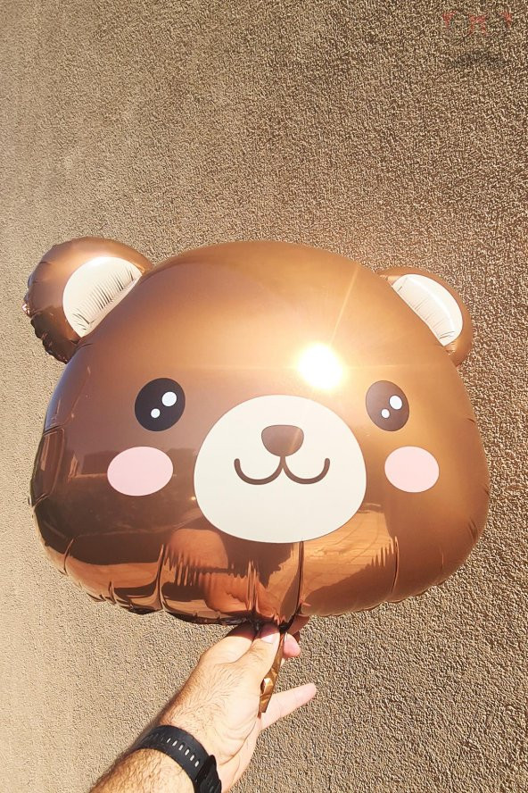 Tatlı Ayı Kafa Balon Teddy Bear Folyo Balon Doğum Günü Balonu - 2