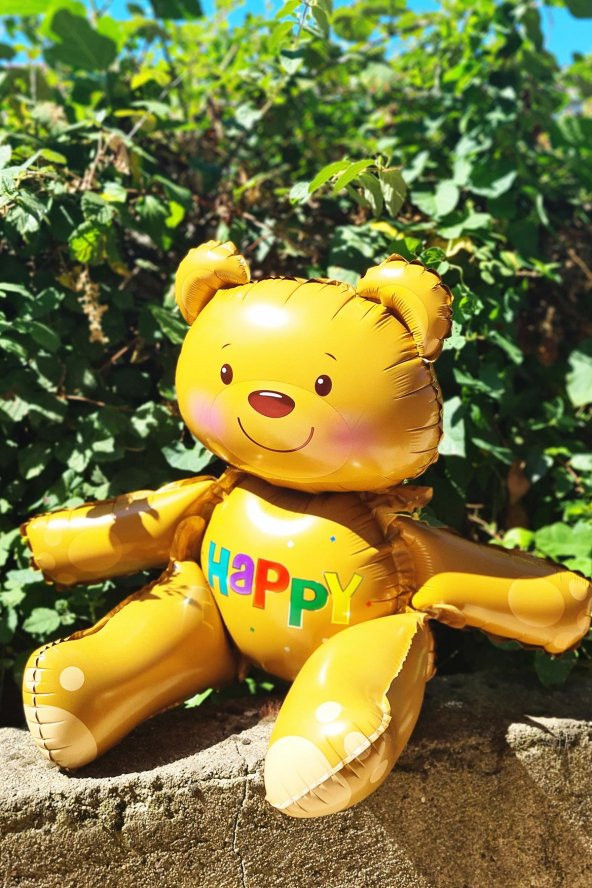 Oturabilen Ayı Balon Teddy Bear Tatlı Ayı Doğum Günü Parti Balonu - 1