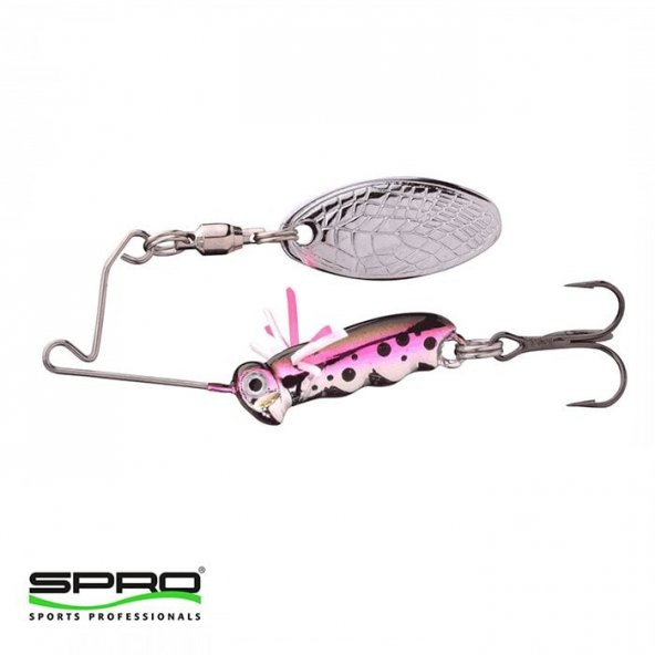 SPRO Larva Spinner Bait 4cm 7g Kaşık Üçlü İğne Rainbow Trout - 2