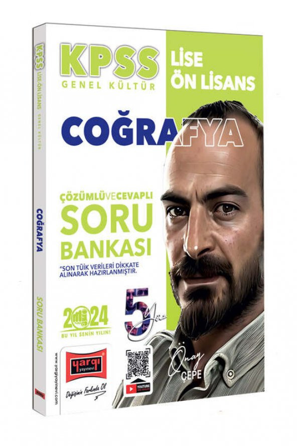 YARGI KPSS GK Lise Ön Lisans 5 Yüz Coğrafya Tamamı Çözümlü Soru Bankası - 2024