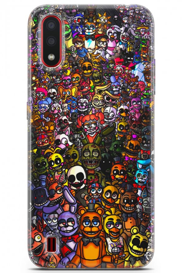 Samsung Galaxy A01 Uyumlu Kılıf Opus 19 Five Nights at Freddys Tam Koruma Kılıf Rainbow