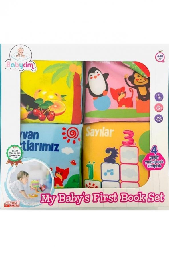 Birlik Oyuncak Babycim Bebeğimin Ilk Kitap Seti Hışırtılı Bez Kitap 4 Çeşit LH0812-02 - 3