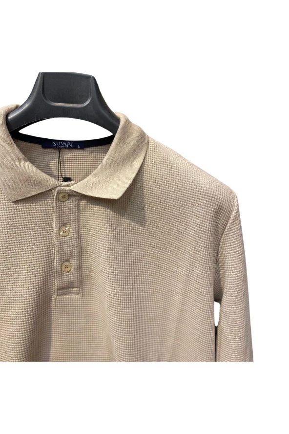 WAFFLE DESENLİ POLO YAKA KAZAK - 2