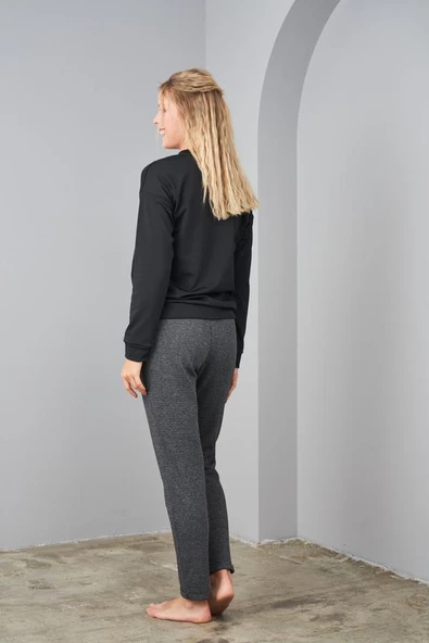 Pjs 24586 Kadın İnce Taş Baskılı İkiiplik Spor Takım - 3