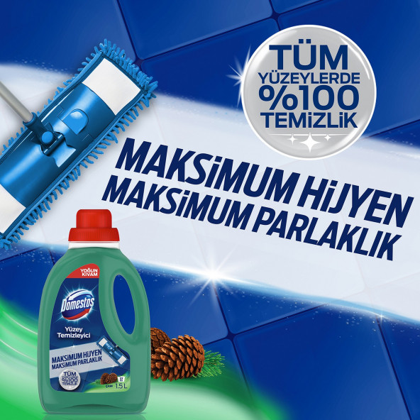 Domestos Yüzey Temizleyici Çam Maksimum Hijyen Tüm Yüzeyler İçin 1500 ML - 4