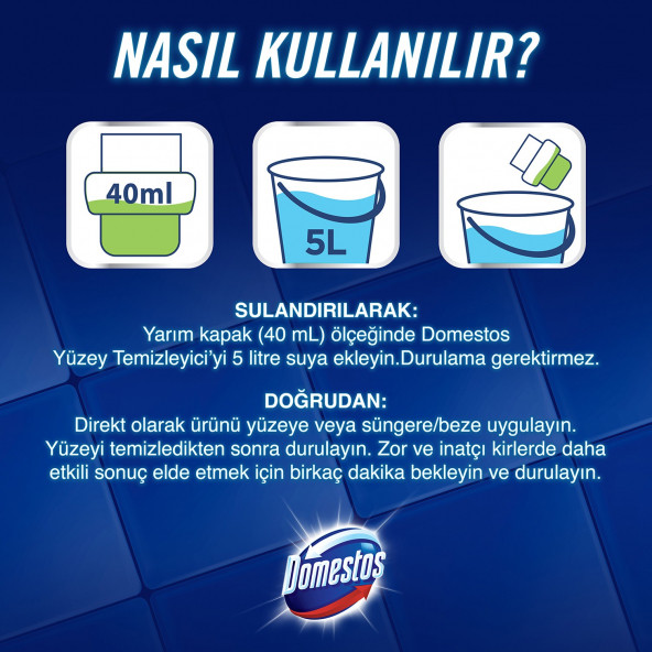 Domestos Yüzey Temizleyici Çam Maksimum Hijyen Tüm Yüzeyler İçin 1500 ML - 5