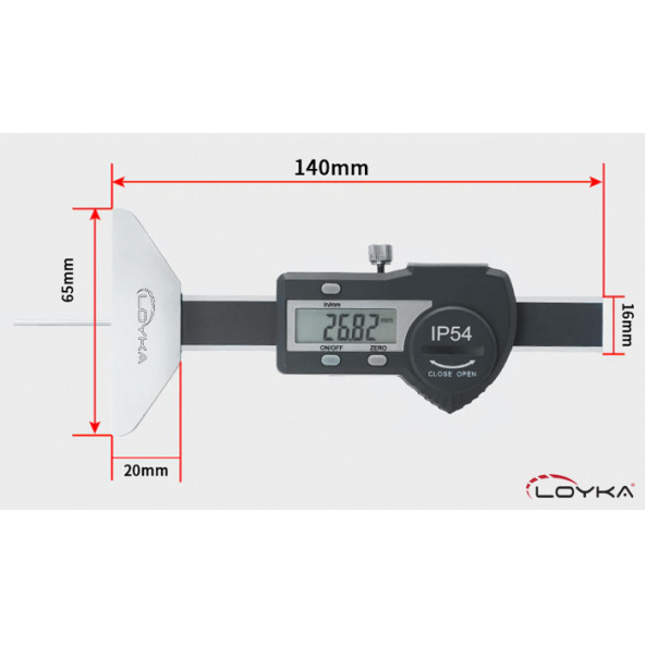 Loyka 5114-25 Lastik Derinlik Kumpası 0-25 mm - Resim 6