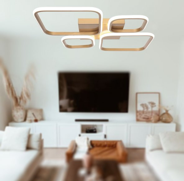 TT Aydınlatma TT050-ESK  Baklava Desen Eskitme Boyalı 4 lü Led Avize - 3