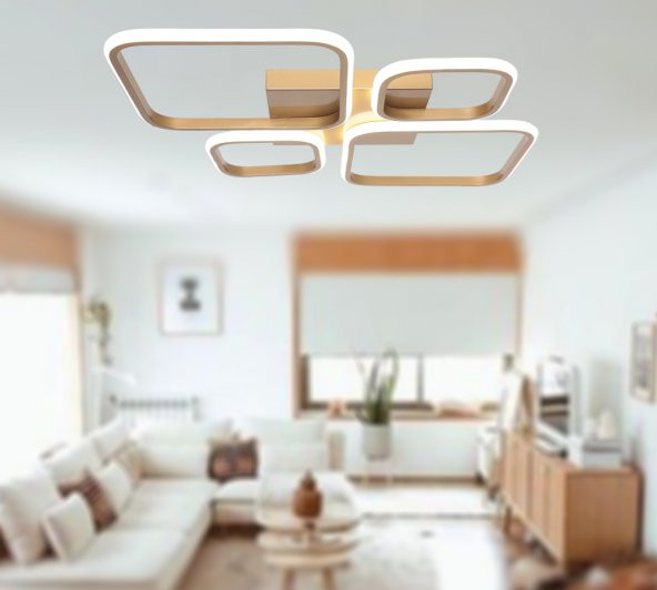 TT Aydınlatma TT050-ESK  Baklava Desen Eskitme Boyalı 4 lü Led Avize - 4