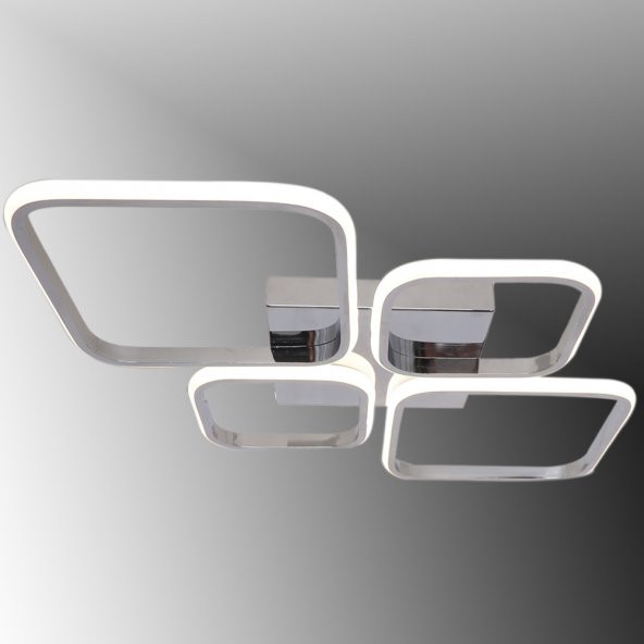 TT Aydınlatma TT050-KR  Baklava Desen Krom Kaplama 4 lü Led Avize