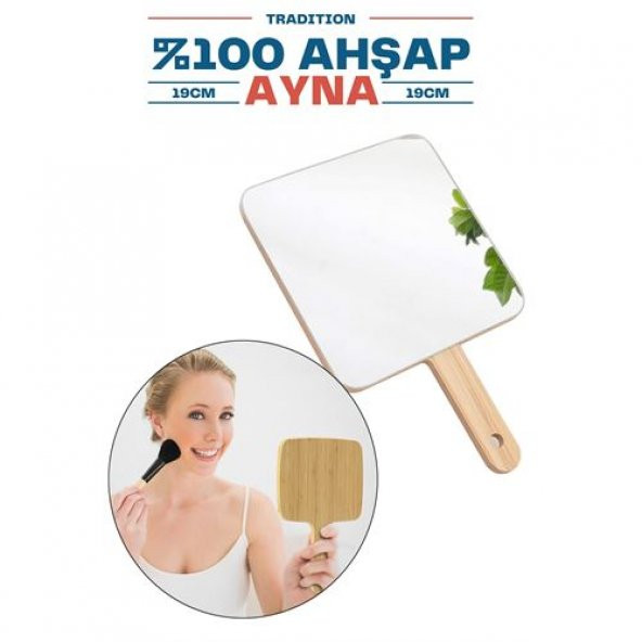 Absolute Ahşap Kare El Aynası 714963 (Findit)