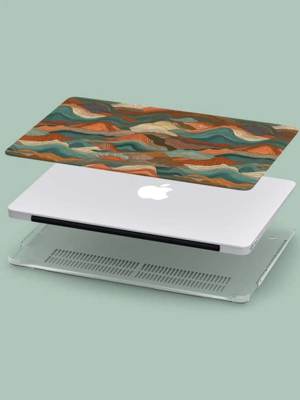 Macbook Pro (M2) Kılıf 13 inç A2251-A2686 MacAi26 Şeffaf Sert PVC Dağ Manzarası