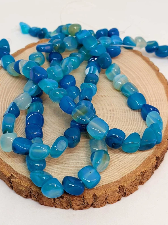 Akik Mavi Doğal Tımbıl Taşlar Dizi ürün görseli