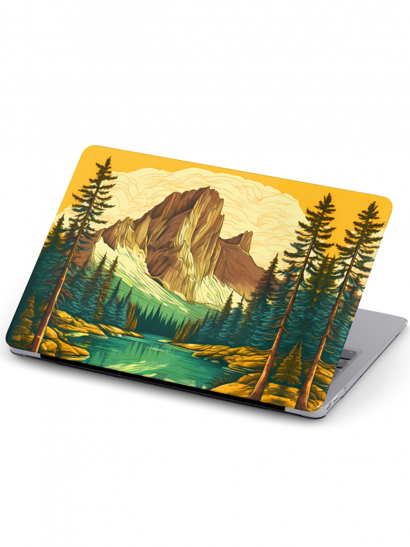 Macbook Pro Kılıf 16 inç A2141 MacAi26 Şeffaf Sert PVC Dağ Manzarası