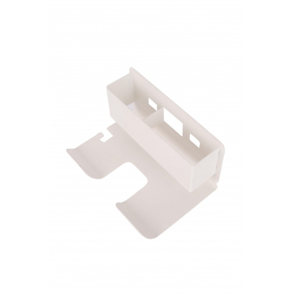 Risingmaber Beyaz Metal Yapışkanlı Saç Kurutma Askısı, Yapışkanlı Banyo Düzenleyici Organizer Fön Makinelik - 7