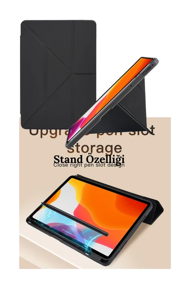 Galaxy Tab S9 Fe Plus 12,4 inç Uyumlu Kalem Bölmeli Stand Özellikli Akıllı Kılıf  SM-X810NZAATUR - SM-X810NZEATUR - Resim 8