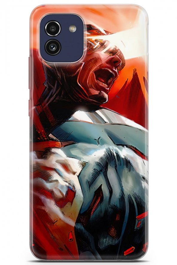 Samsung Galaxy A03 Uyumlu Kılıf Dc 06 Cyclops Koruyucu Kapak Mavi Kırmızı