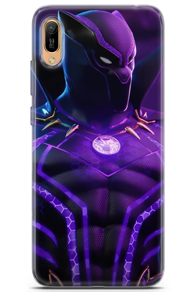 Huawei Y6 2019 Uyumlu Kılıf Dc 13 Mor Panter Fortnite Case Kapak Mor